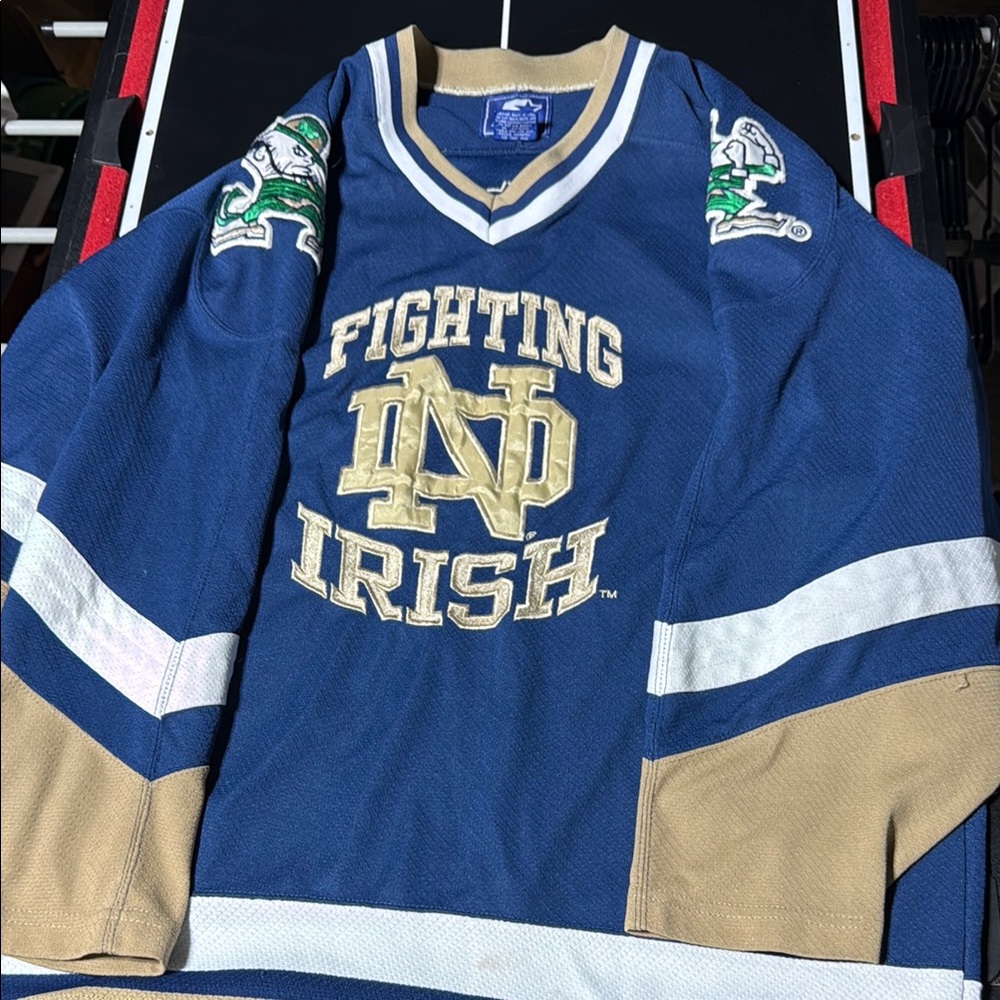 Vintage Fighting Irish Blue and Gold hockey Sweater